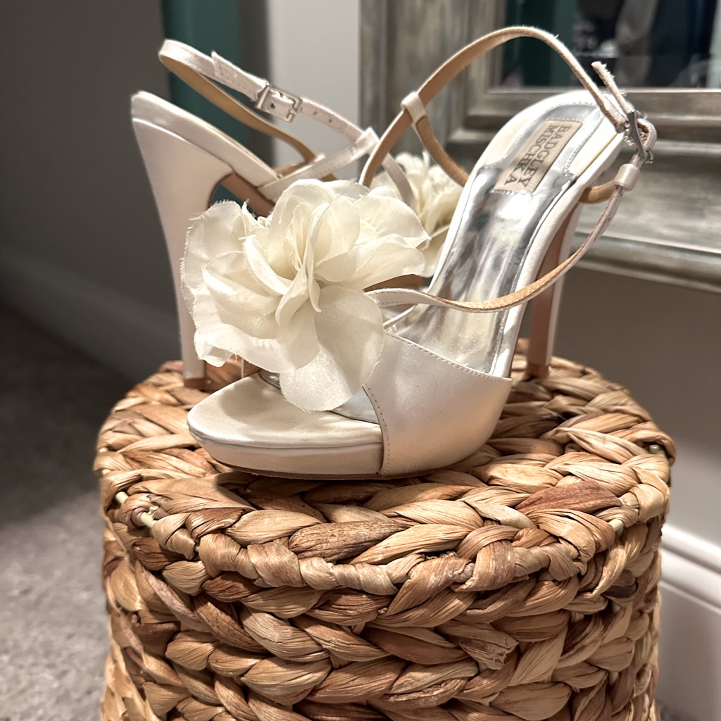 Badgley Mischka Zabrina Wedding Bridal Flower Heels